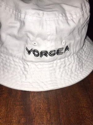 Yorgea By Demond Siobon White/Black Embroidered logo Bucket Hat
